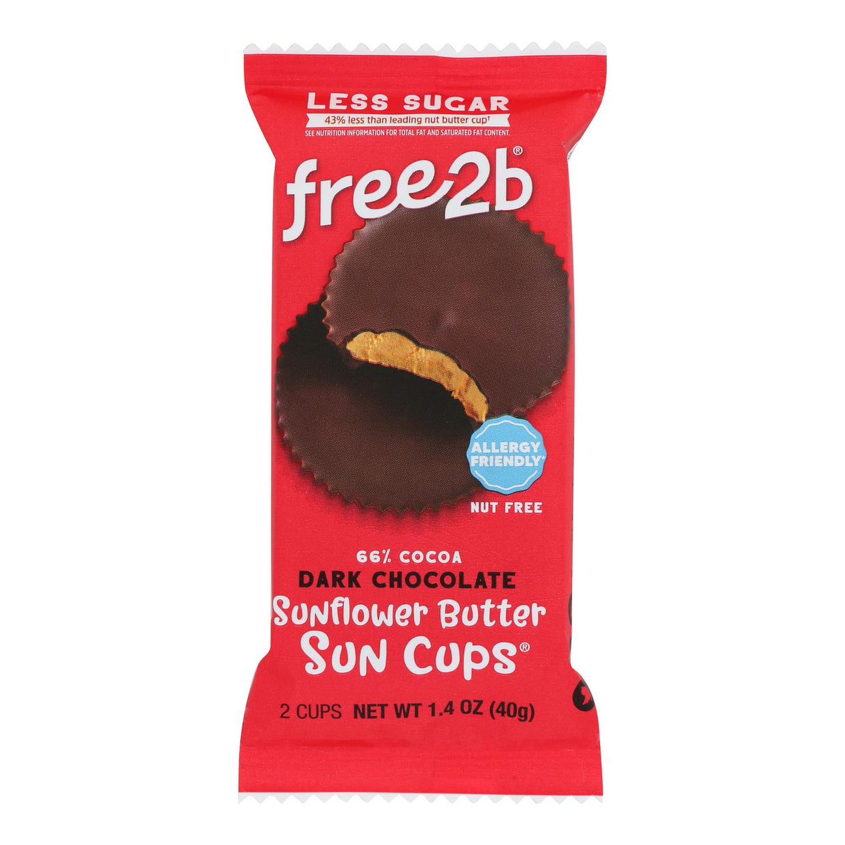 Sun Cups Dark Chocolate Mini 2-Cup Packs - 1.4 Oz, Case of 12 - Cozy Farm