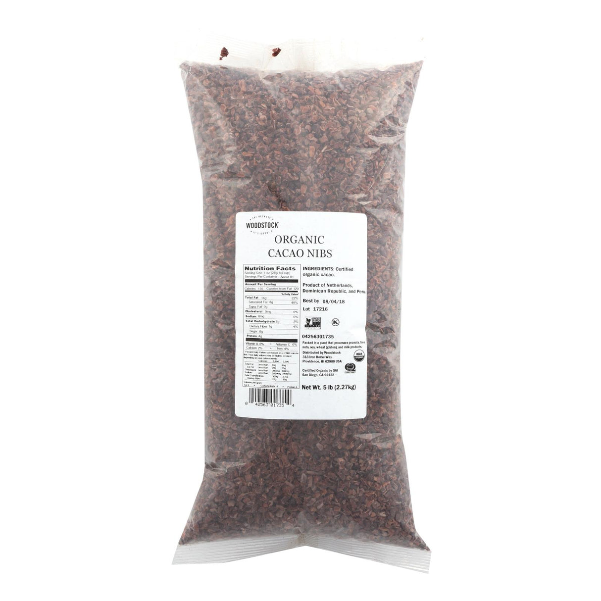 Woodstock Cacao Nibs - 10 Pound Bulk Bag - Rich, Intense Chocolate Flavor for Baking, Smoothies, and More - Cozy Farm