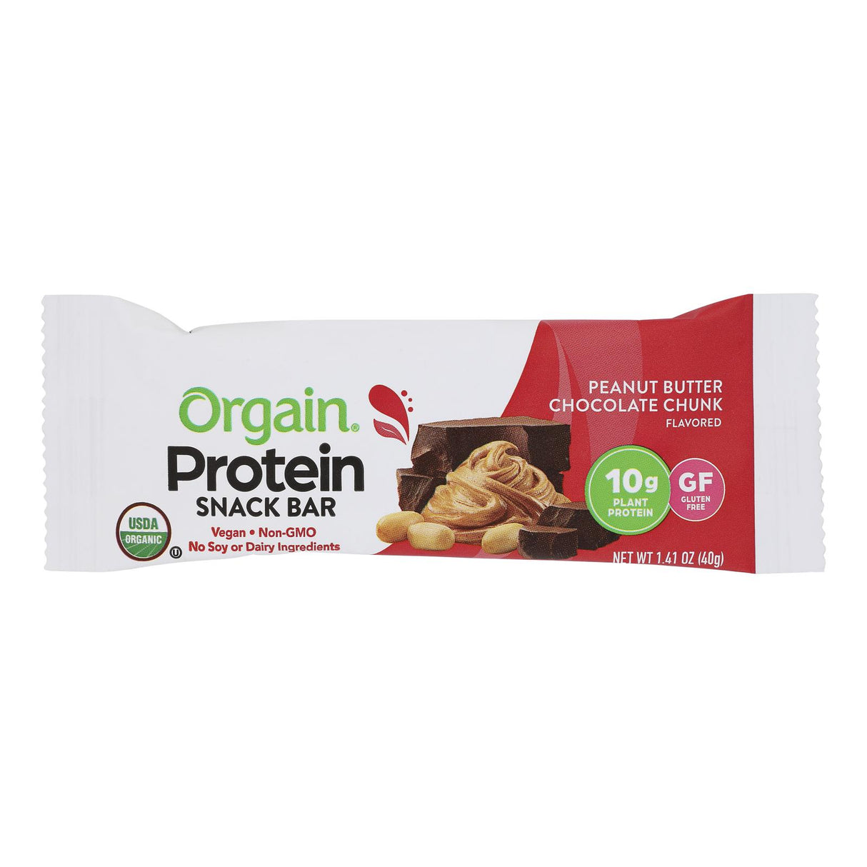 Orgain Organic Protein Bar - Peanut Butter Chocolate Chunk - 1.41 Oz - Pack of 12 - Cozy Farm
