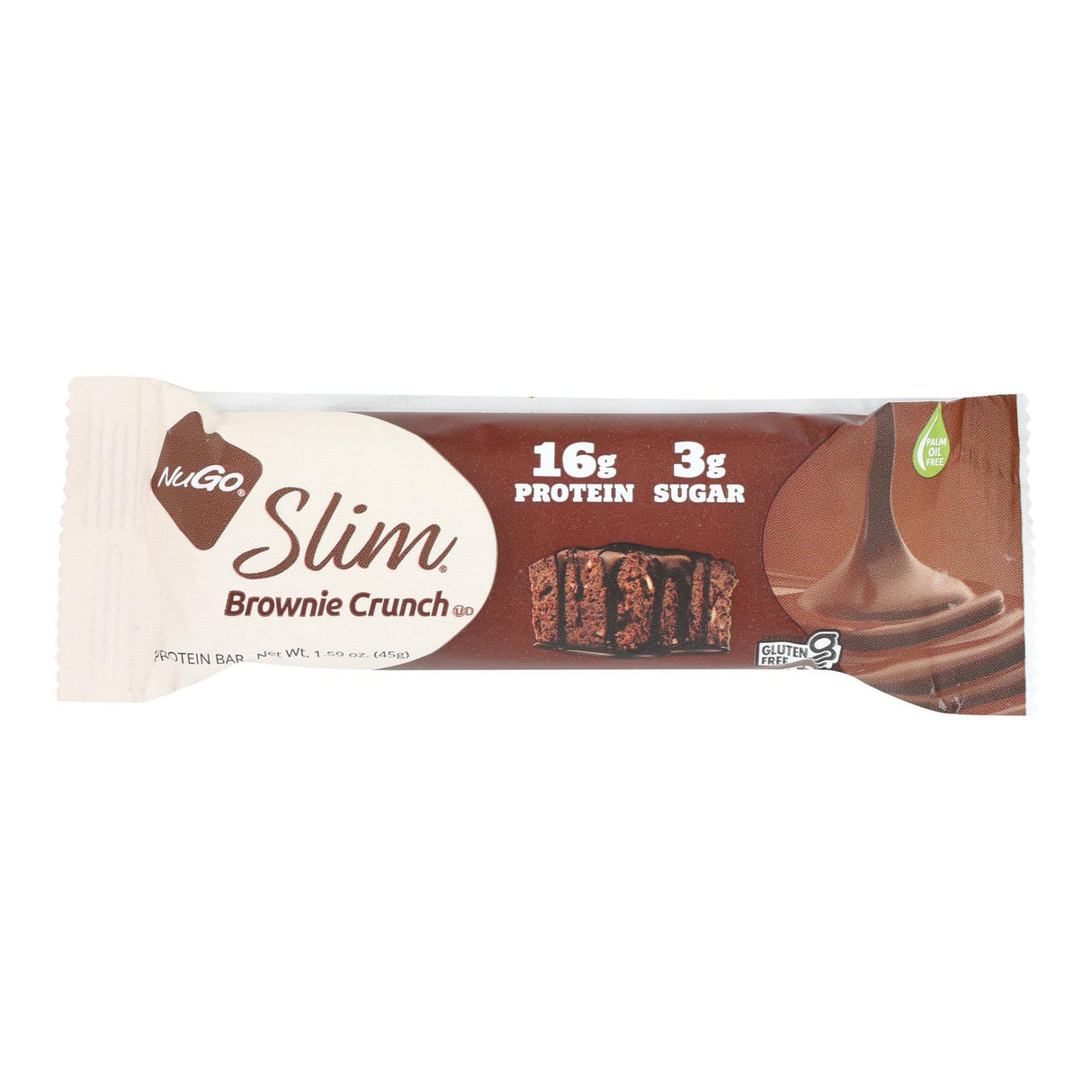 Nugo Slim Brownie Crunch Nutrition Bars - 1.59 Oz Bars - Case of 12 - Cozy Farm