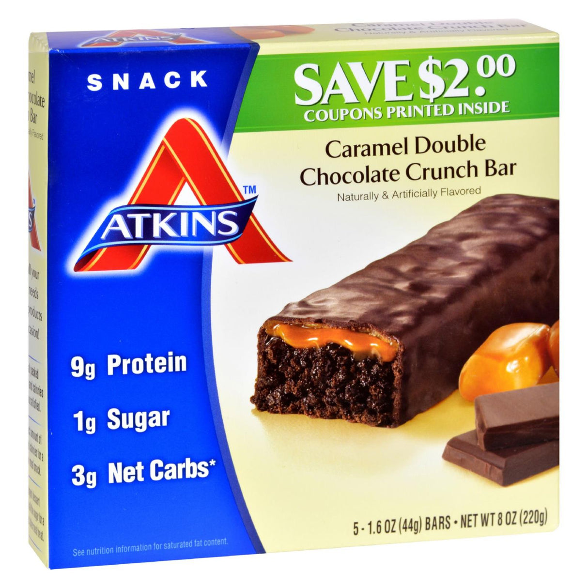Atkins Advantage Bar Caramel Double Chocolate Crunch - 5-Pack - Cozy Farm