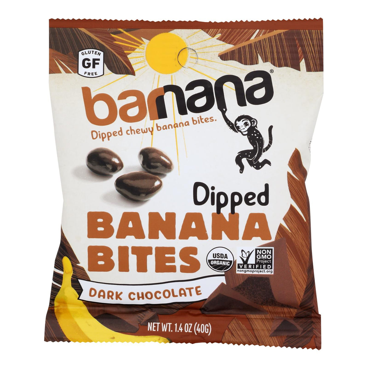 Barnana Organic Chocolate Chewy Banana Bites - Case of 12 - 1.4 oz - Cozy Farm