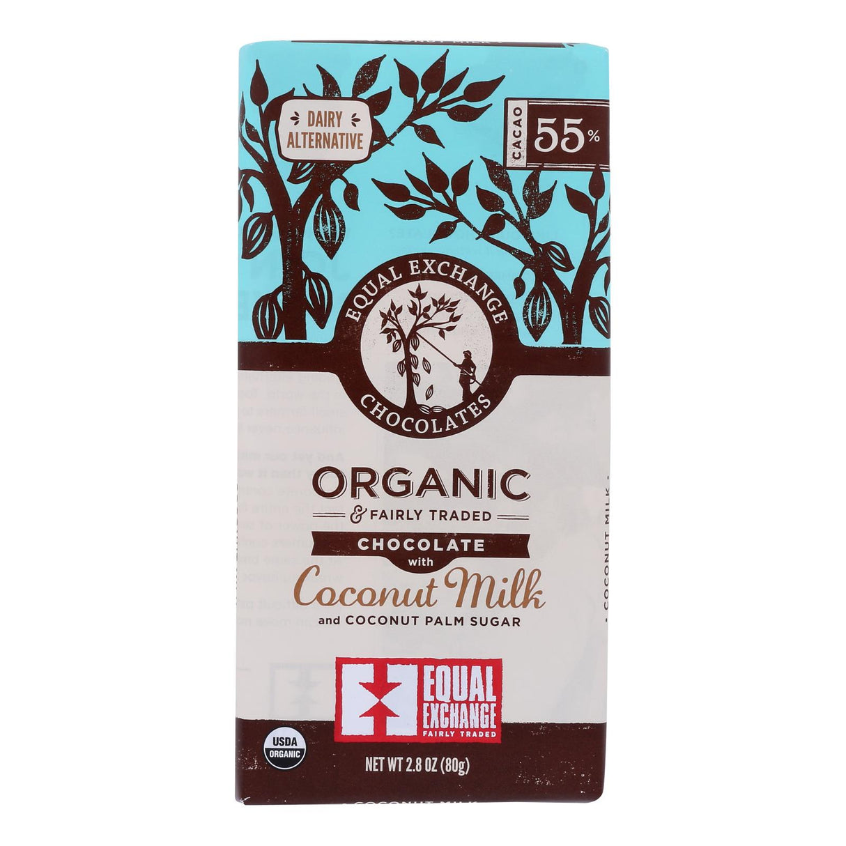 Equal Exchange Organic Dark Chocolate Coconut Bars - 12 Bars - 2.8 Oz - Cozy Farm