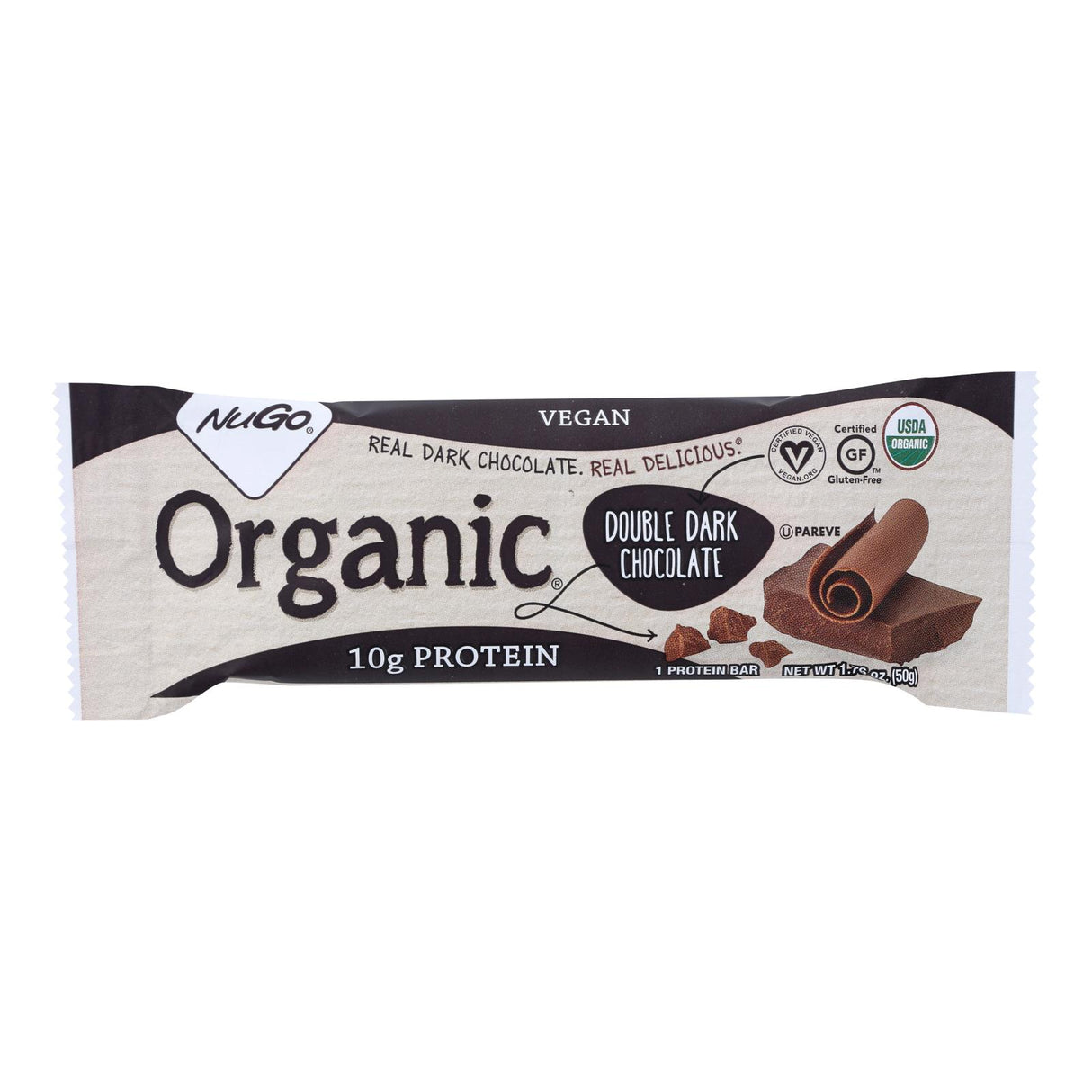 Nugo Nutrition Bar - Double Dark Chocolate - 1.76 Oz - Case of 12 - Cozy Farm