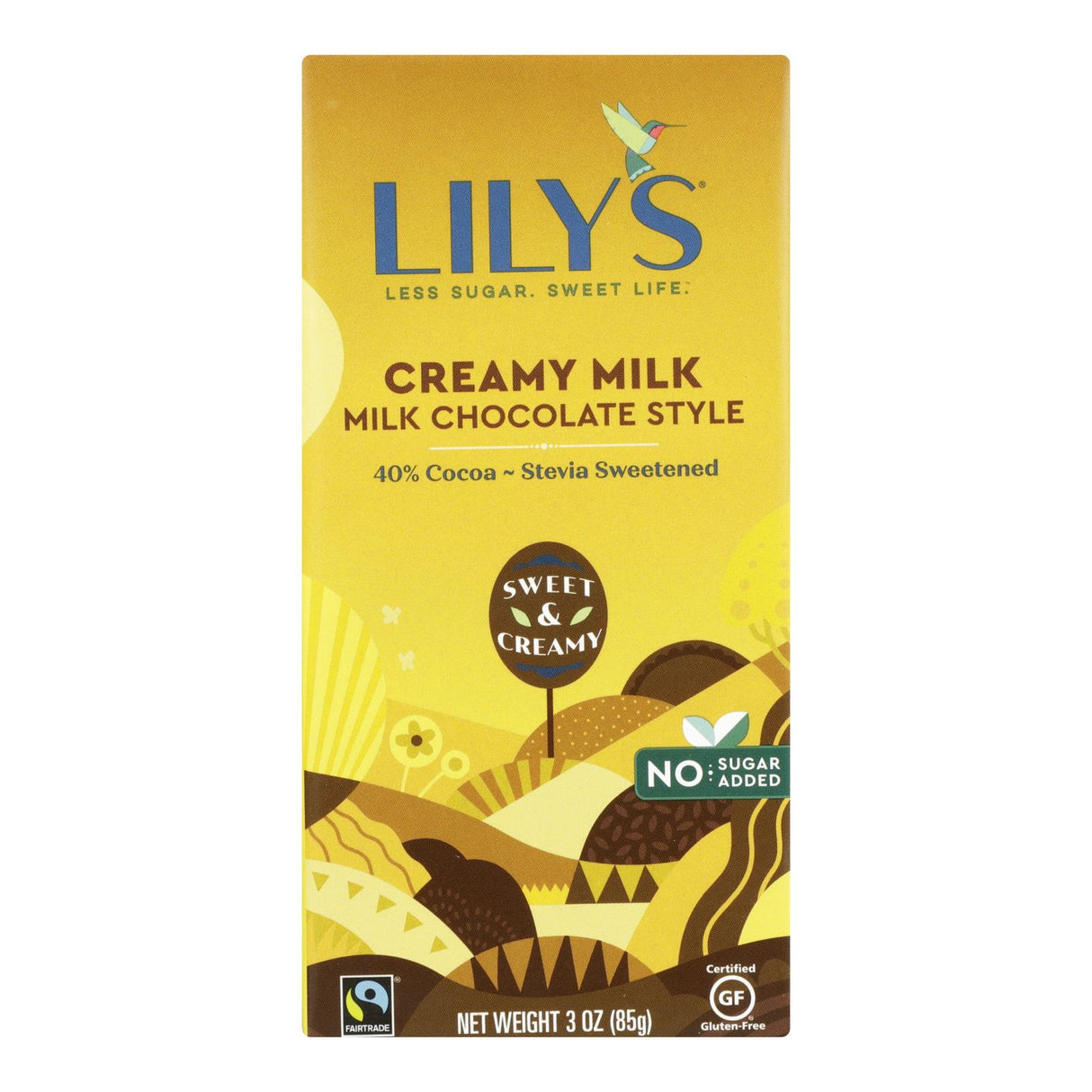 Lily's Sweets Creamy Milk Chocolate Bar, 40% Cocoa, 3 Oz - Cozy Farm