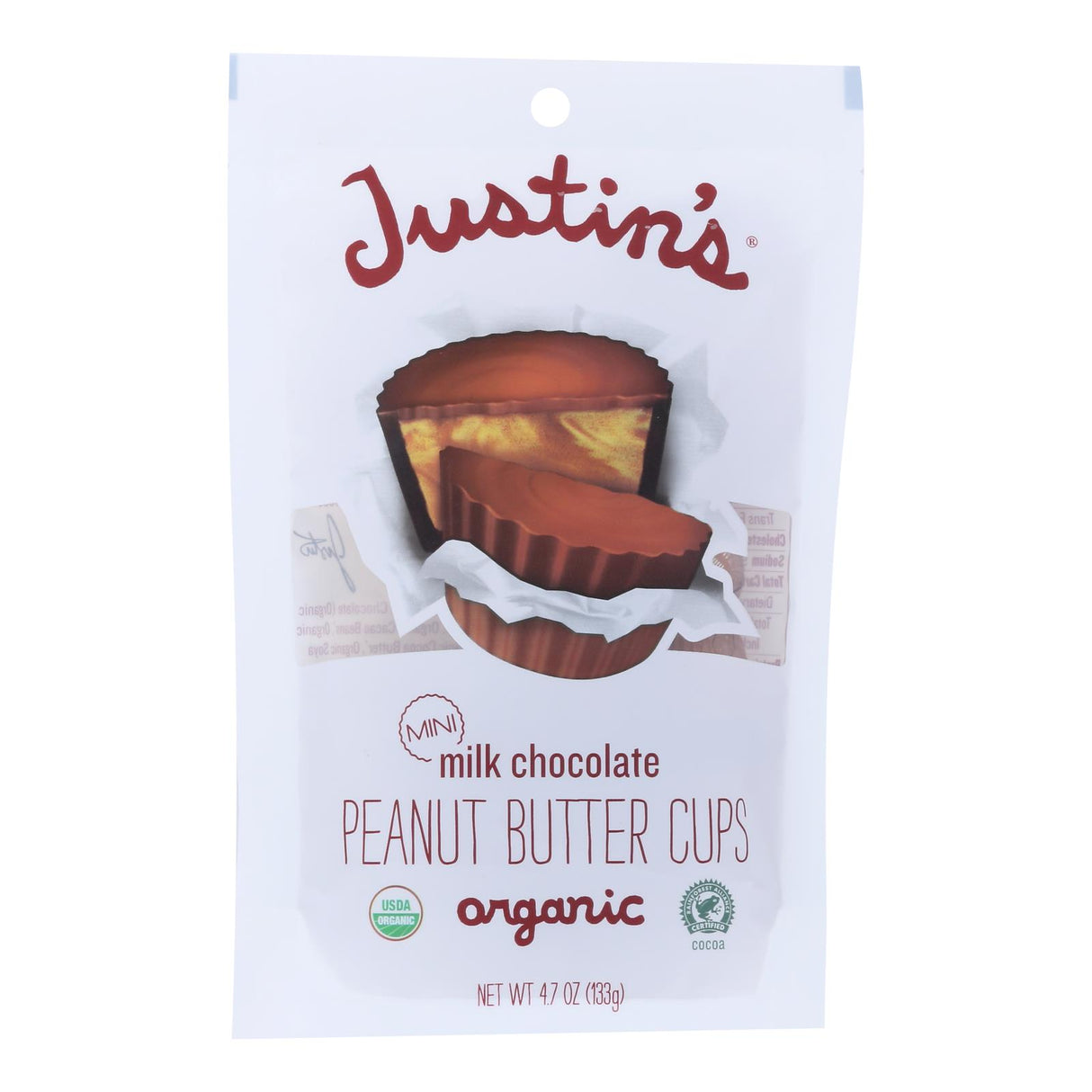 Justin's Nut Butter Organic Mini Peanut Butter Cups - Case of 6 - 4.7 oz. - Cozy Farm