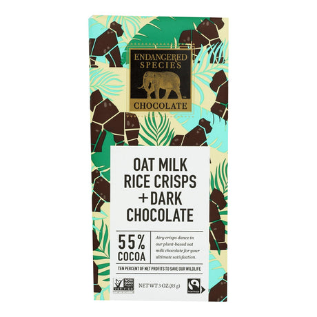Endangered Species Chocolate Dark Chocolate Quinoa Crispy Oat Milk - Pack of 12 - 3 Oz - Cozy Farm 
