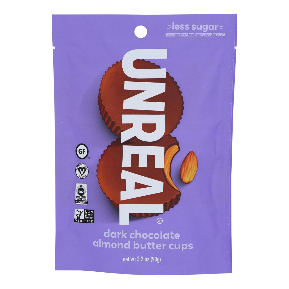 Unreal Dark Chocolate Almond Butter Cups - Pack of 6 (1.5 oz. Bags) - Cozy Farm