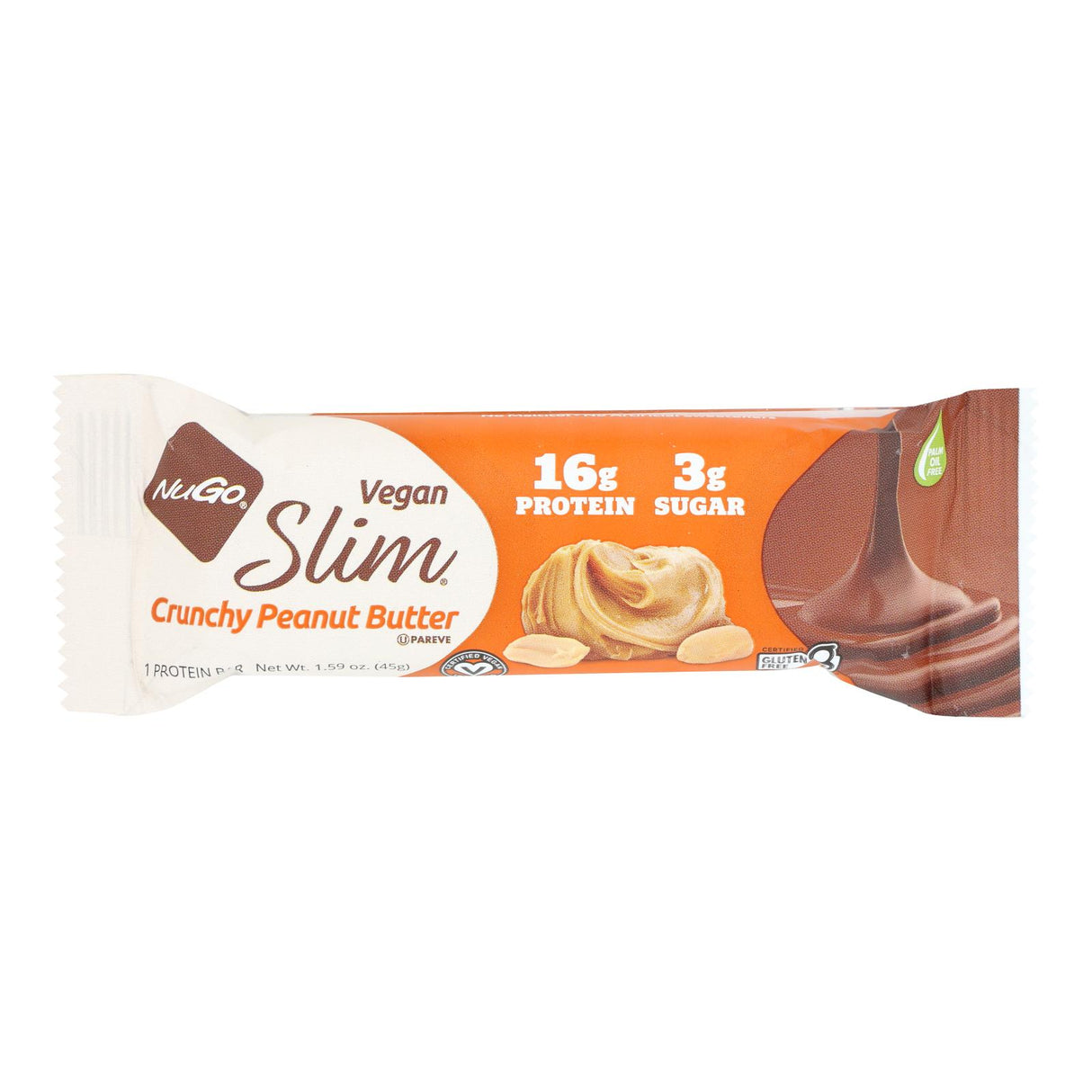 Nugo Crunchy Peanut Butter Slim Nutrition Bars - 1.59 Oz - Case of 12 - Cozy Farm
