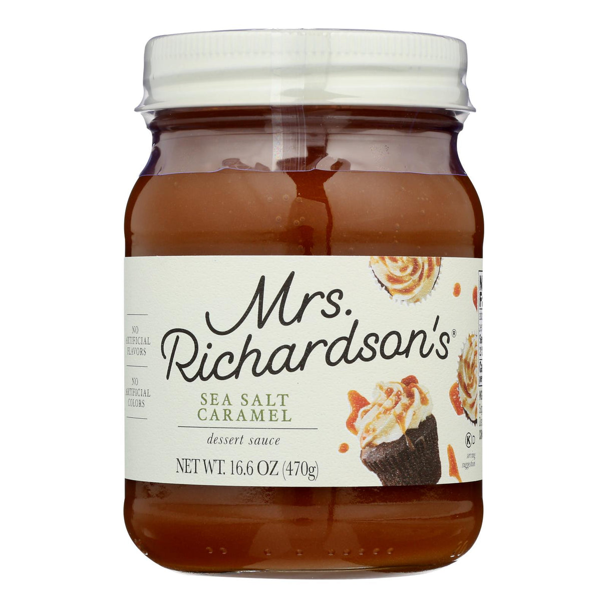 Mrs. Richardson's Premium Sea Salt Caramel Topping, 16 Oz. Jars (Case of 6) - Cozy Farm