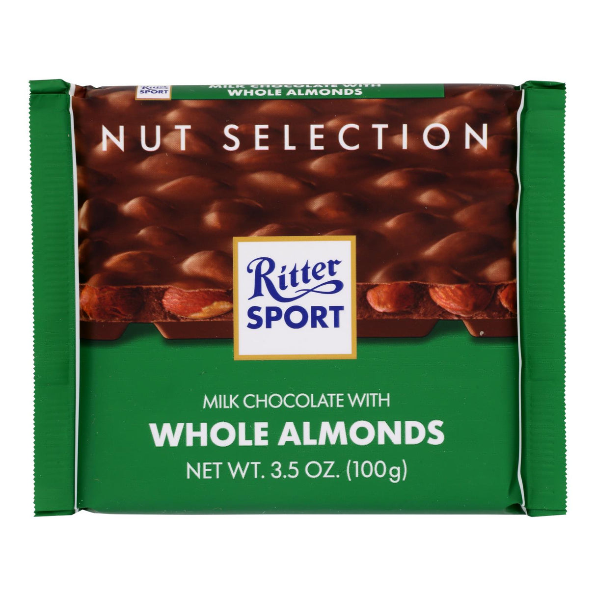 Ritter Sport Whole Almond Milk Chocolate - 3.5 Oz - Case of 11 - Cozy Farm