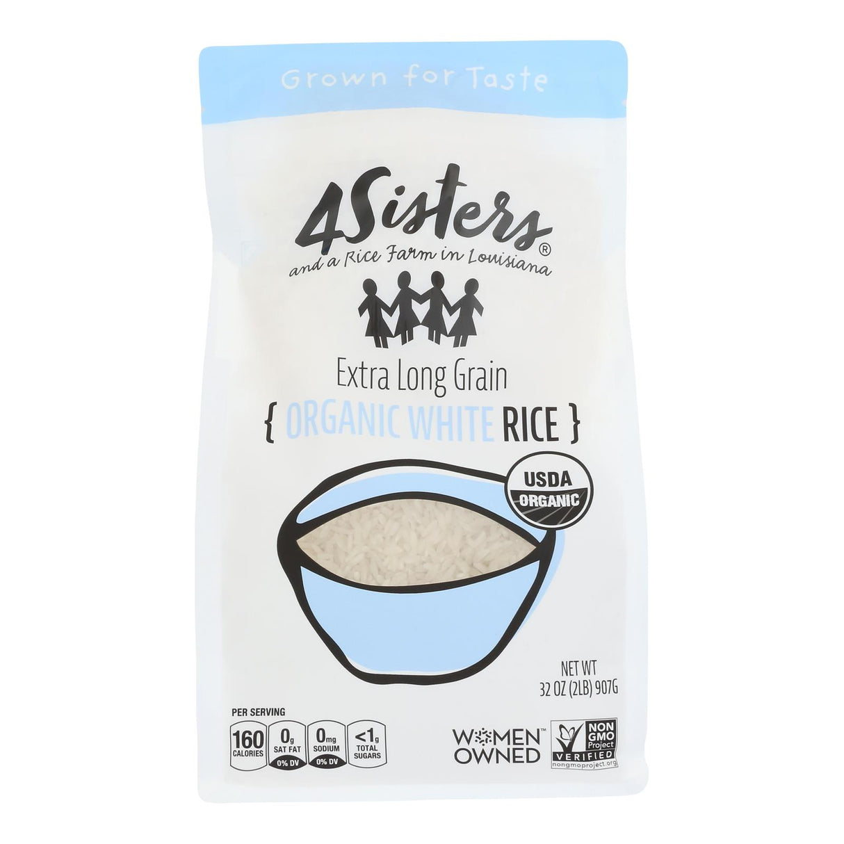 4 Sisters Rice OG2 White Long Grain | 2 Lb x6 - Cozy Farm