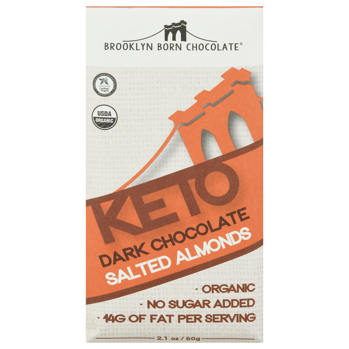 Brooklyn Born Chocolate Bar Chocolate Salt Almond Keto - 2.1 Oz (12 Pack) - Cozy Farm