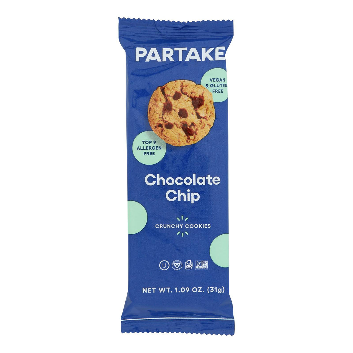 Partake Foods Chocolate Chip Cookies - Indulge in Guilt-Free Delights - 1 oz, Pack of 24 - Cozy Farm