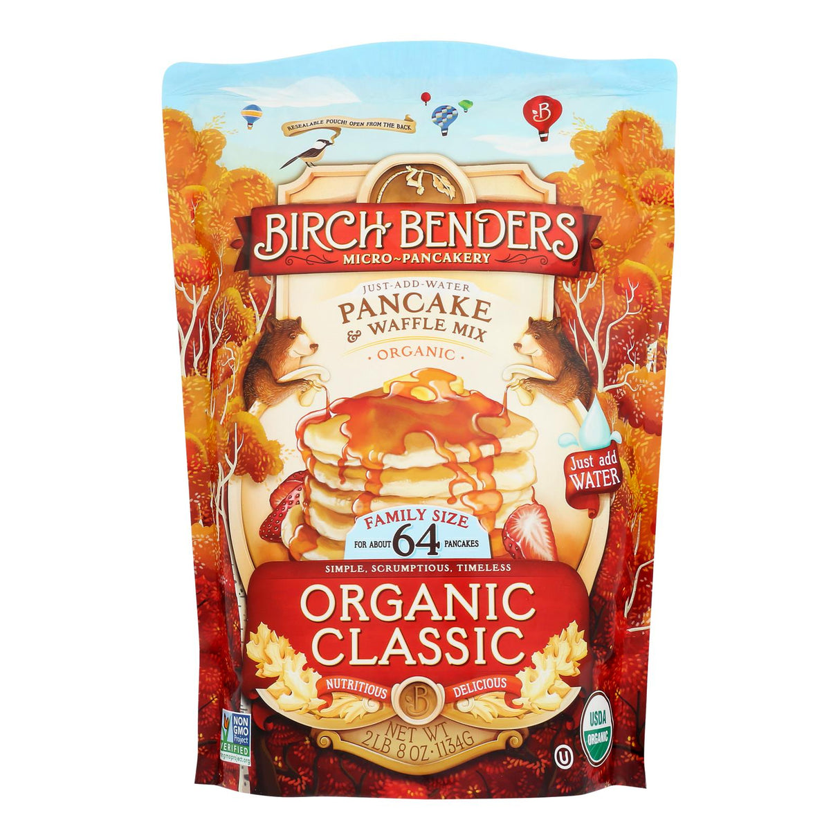 Birch Benders Classic Pancake & Waffle Mix - 40 Oz Bag (Case of 6) - Cozy Farm