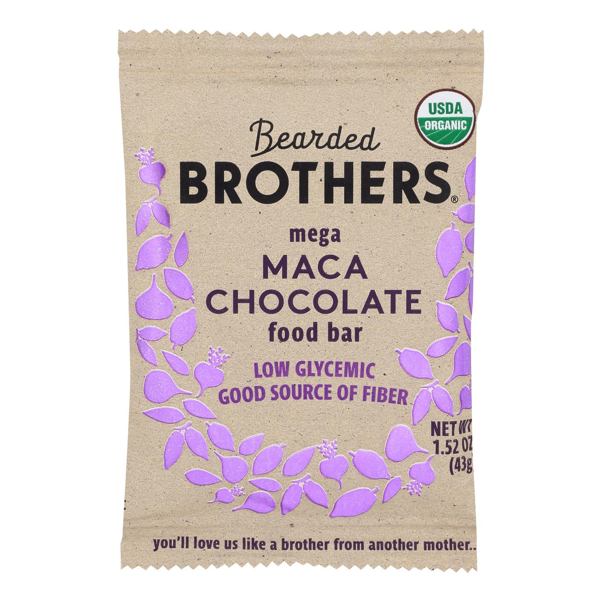Bearded Brothers Energy Bar - Mega Maca Chocolate - 12 Pack - 1.52 Oz. - Cozy Farm