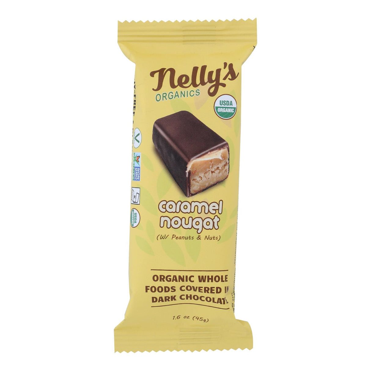 Nelly's Organics Caramel Nougat Bars, 1.6 Oz, Case of 9 - Cozy Farm