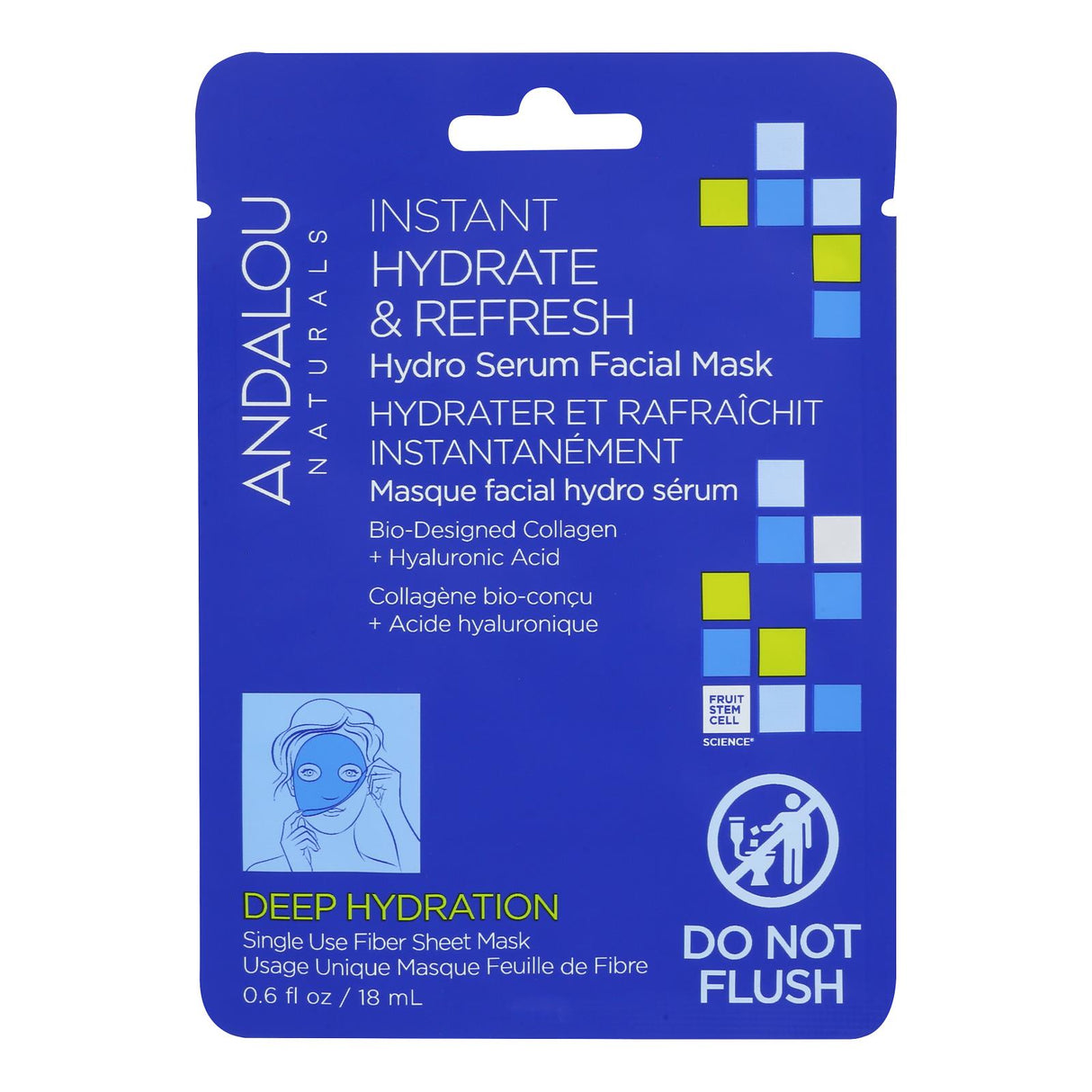 Andalou Naturals Fruit Cell Mask Instant Hydration Refresh - Face Mask - 6.6 Fl Oz - Case of 6 - Cozy Farm