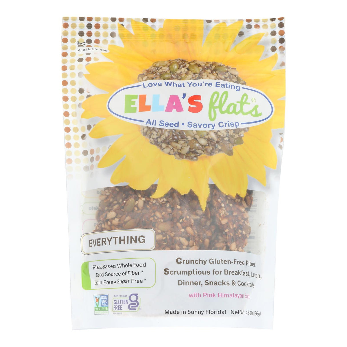 Ella's Flats All-Seed Everything Crackers - 4.8 Oz (Case of 6) - Cozy Farm
