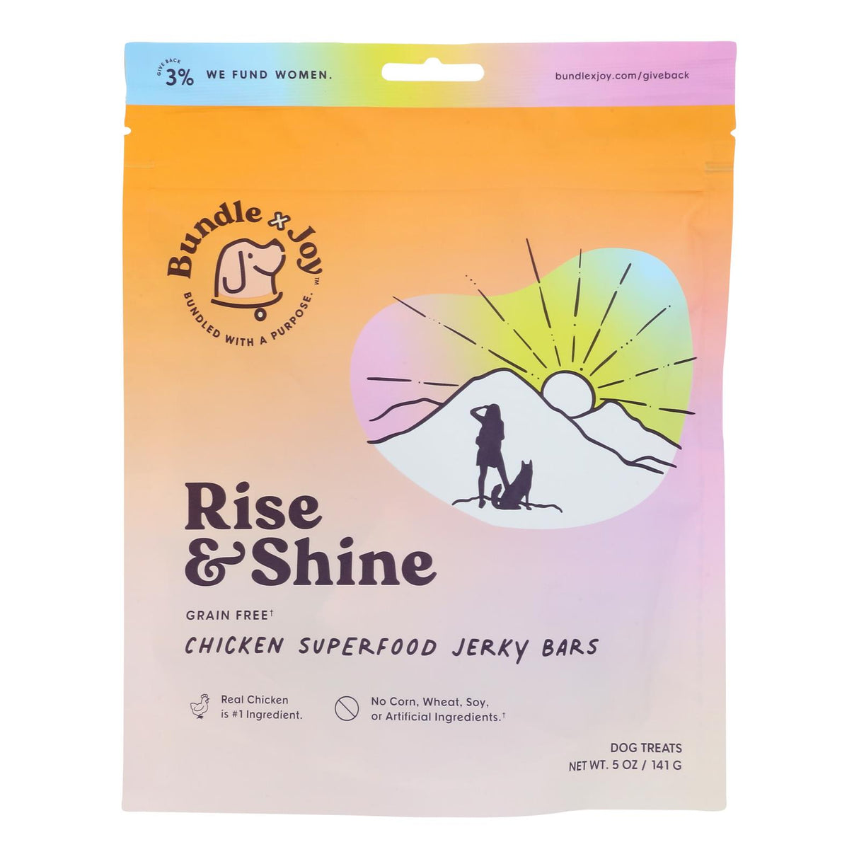 Joy Dog Treat Jerky Bar Chicken, 5 oz - Pack of 6 - Cozy Farm