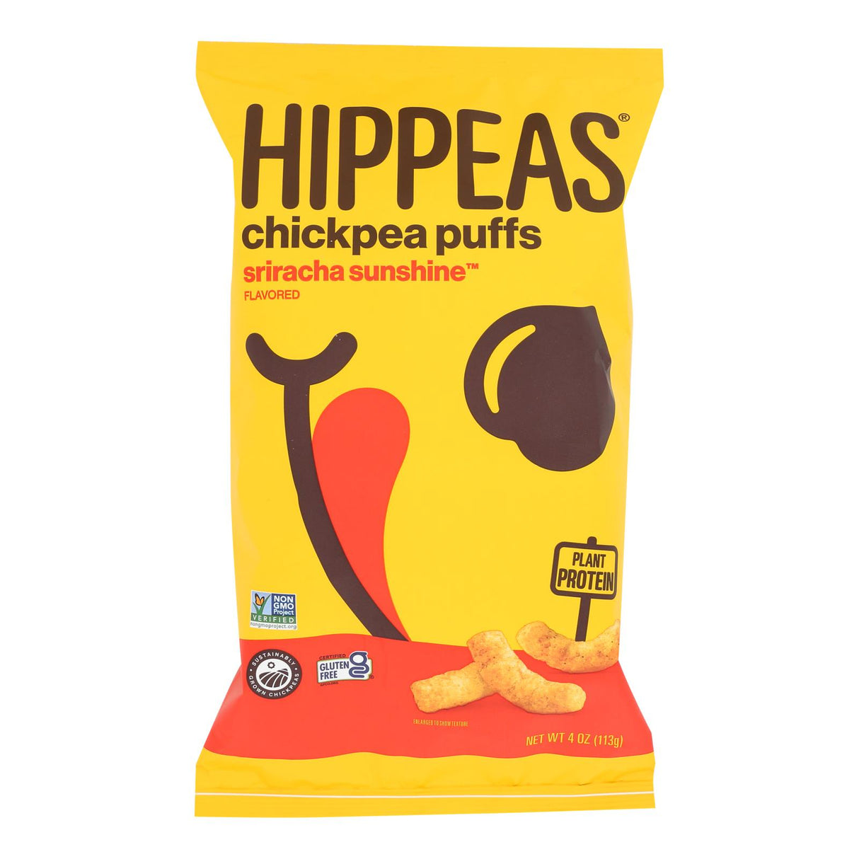 Hippeas Sriracha Chickpea Puffs - 4 Oz. Pack of 12 - Cozy Farm