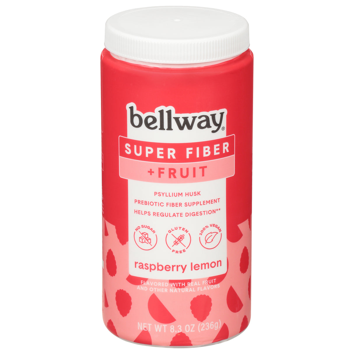 Bellway Super Fiber + Fruit Powder Lemon Raspberry (8.3 Oz) - Case of 4 - Cozy Farm