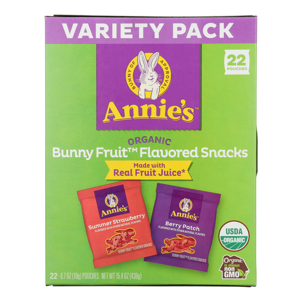 Annie's Homegrown Organic Fruit Snacks, 22-Count, 2-Variety Pack, Case of 6 (15.4 Ounces Per Pack) - Cozy Farm