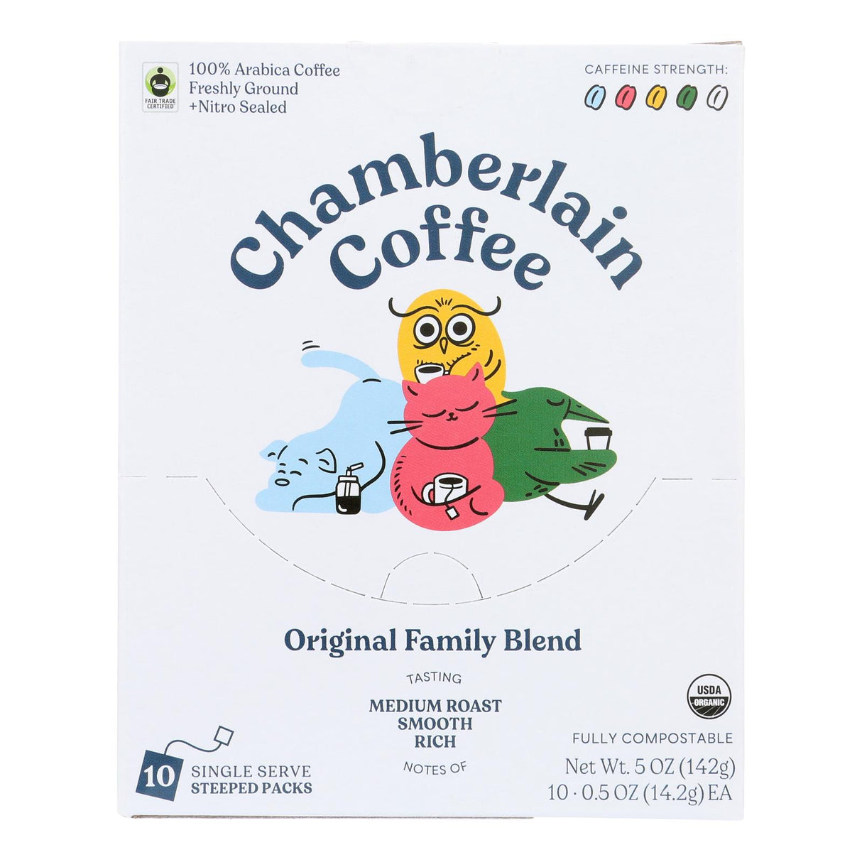Chamberlain Coffee Organic Step Drip Original Family 10-Pack - Cozy Farm