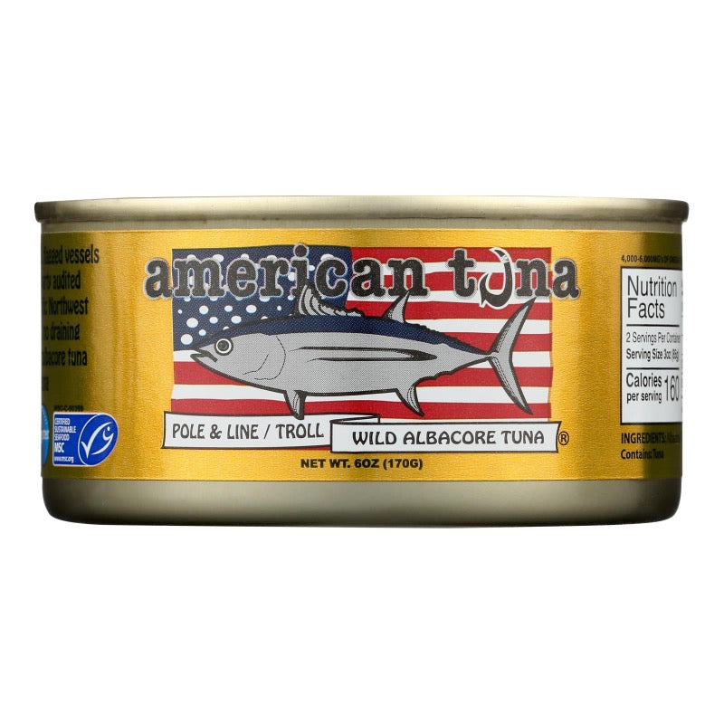 American Tuna Wild Albacore Tuna with Salt, 5 oz, 12-Pack - Cozy Farm