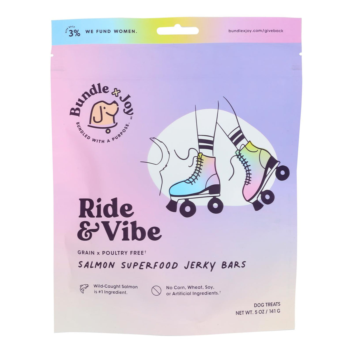 Joy Dog Treat Jerky Bar Salmon - 5 oz Case of 6 - Cozy Farm