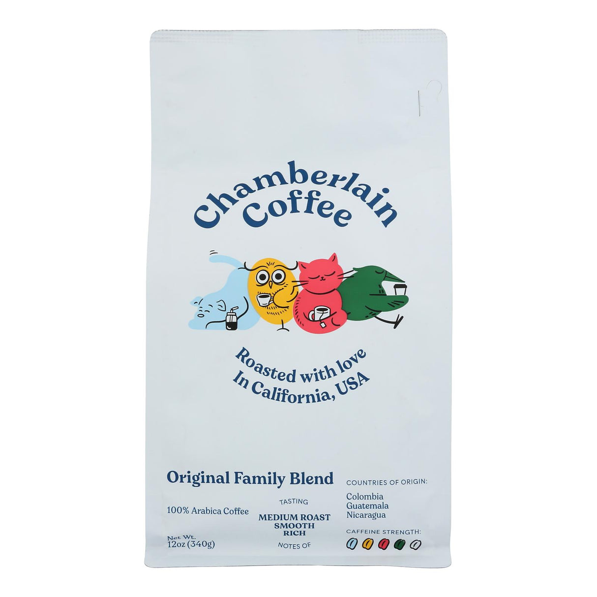 Chamberlain Coffee Organic Ground Family Blend Original - Case of 12 - 12 Oz Bags - Cozy Farm