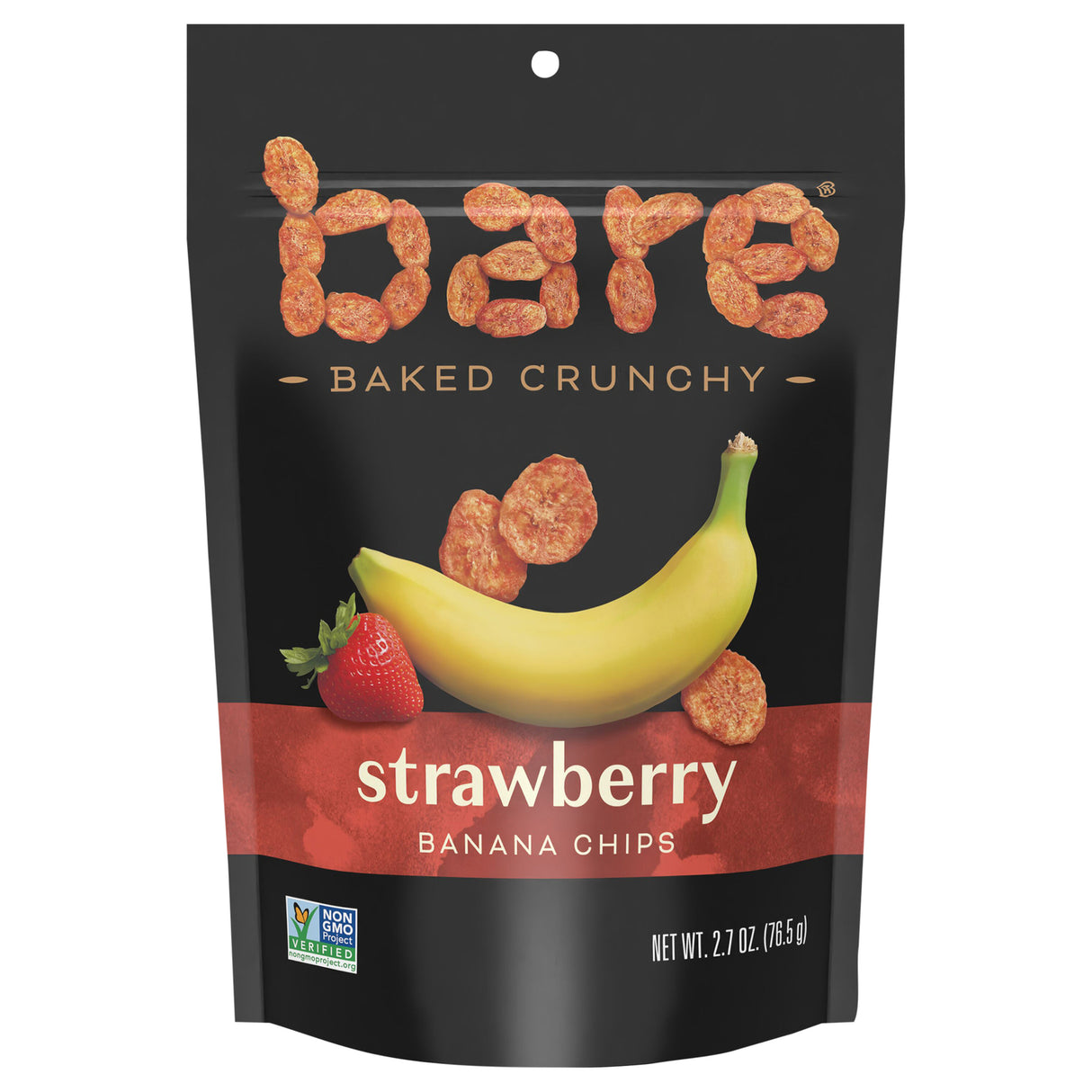 Bare Fruit Banana Chips Strawberry, 2.7 oz, Pack of 12 - Cozy Farm