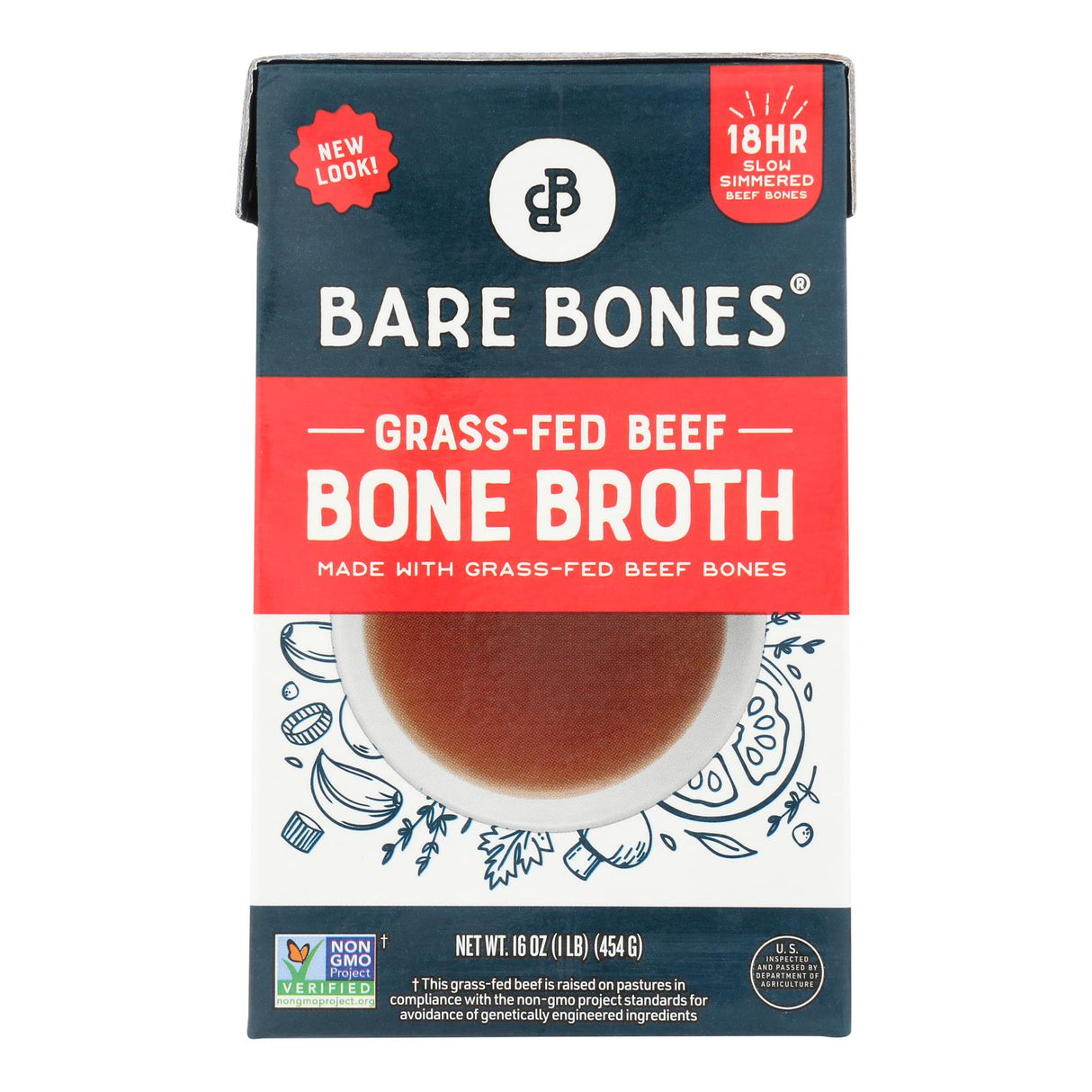Bare Bones Broth Bone Broth Beef Classic Grass-fed - 8 Fl Oz (Pack of 8) - Cozy Farm