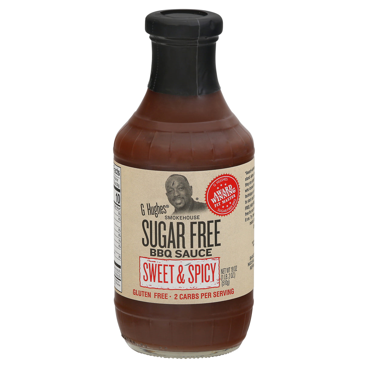 G Hughes BBQ Sauce Sweet & Spicy Sugar Free, 18 Oz, Pack of 6 - Cozy Farm