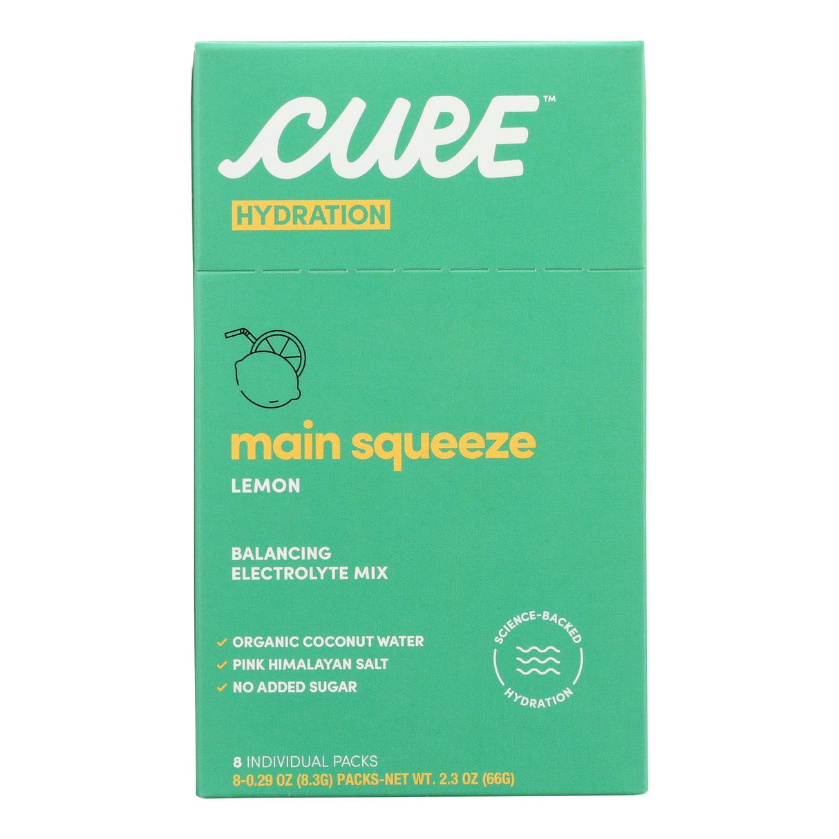 Cure Hydration Lemonade Hydration Drink Mix - 8/0.26 Oz. Packets - Cozy Farm