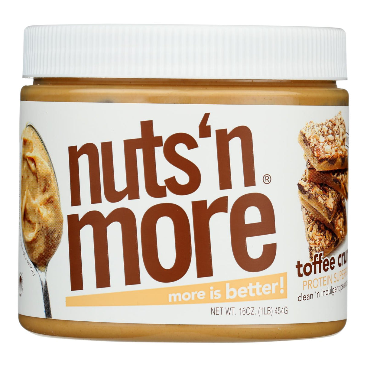 Nuts And More Peanut Butter Spread Toffee Crunch, 15 Ounce Pack of 6 - Cozy Farm