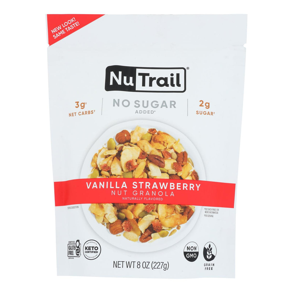 Nutrail Keto Vanilla Strawberry Granola - 6 Pack (8 Ounces) - Cozy Farm
