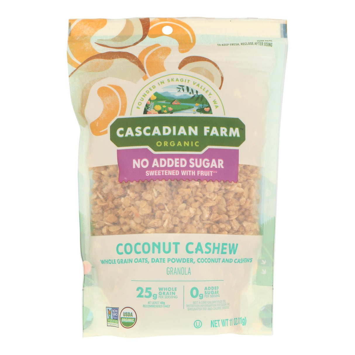 Cascadian Farm Organic Coconut Cashew Granola - 11 oz Weight, Case of 4 - Cozy Farm