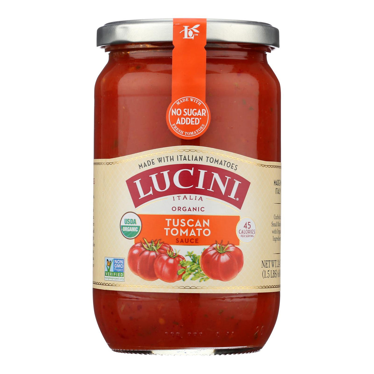 Organic Tuscan Tomato Pasta Sauce Case of 6, 24 oz. Jars by Lucini Italia - Cozy Farm