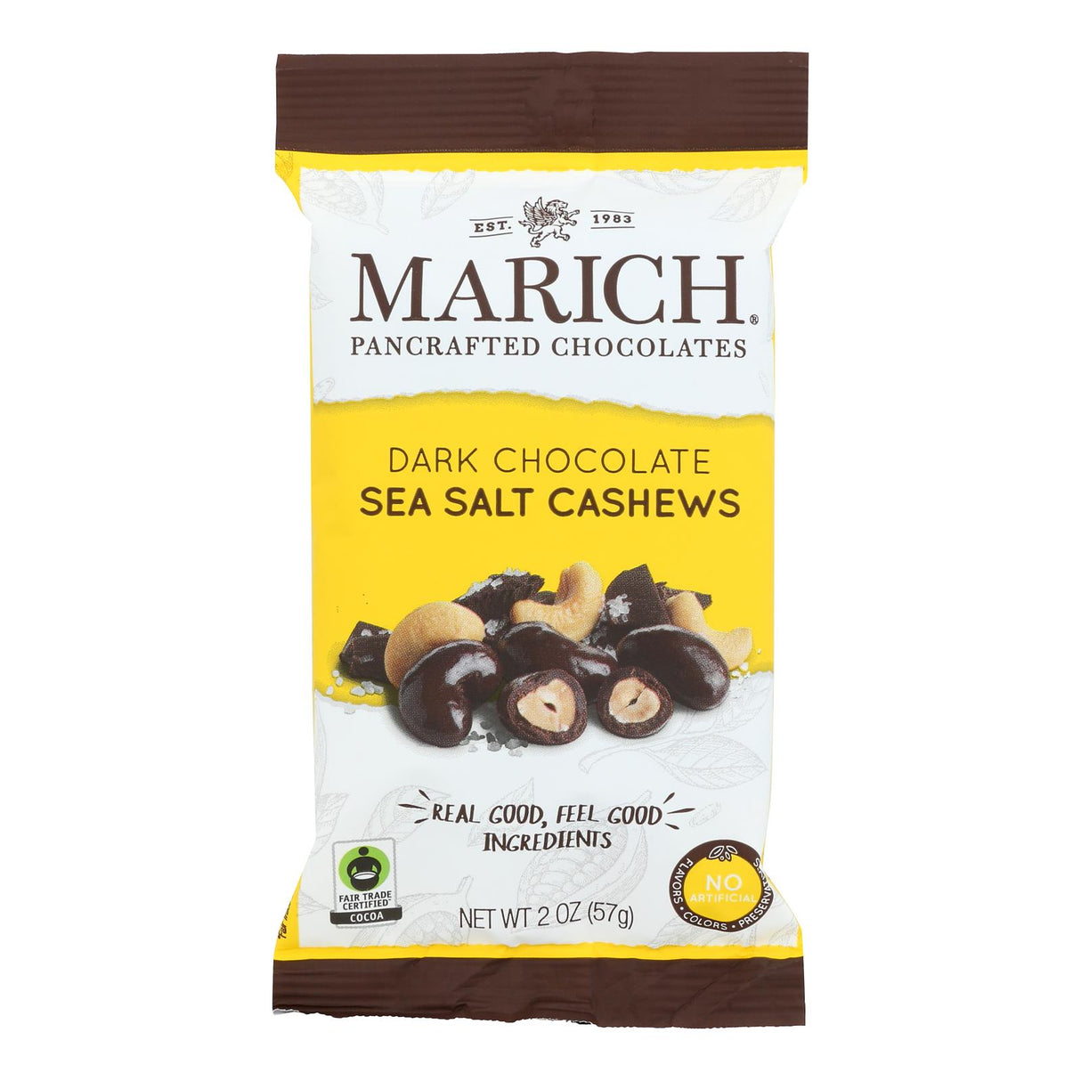 Marich Dark Chocolate Sea Salt Cashews - 2 Oz (Pack of 12) - Cozy Farm