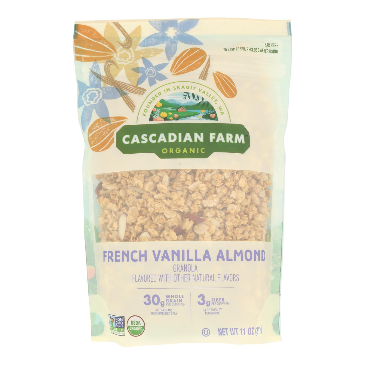 Cascadian Farm Organic French Vanilla Granola, Case of 4 - 11 oz. Bags - Cozy Farm