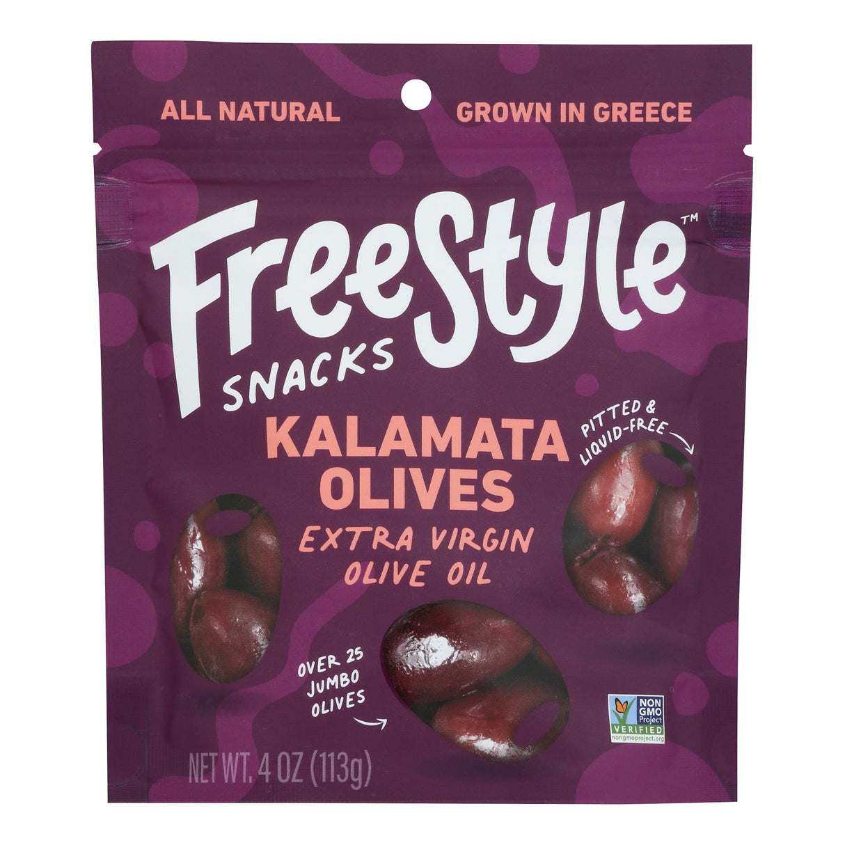 Freestyle Snacking Olives Kalamata Extra Virgin Olive Oil - Case of 6 (4 oz each) - Cozy Farm