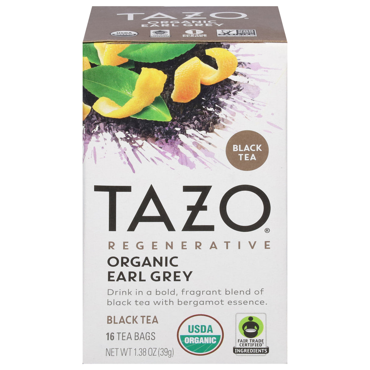 Tazo Organic Black Earl Grey Tea - 16-Count Tea Bags (Case of 6) - Cozy Farm