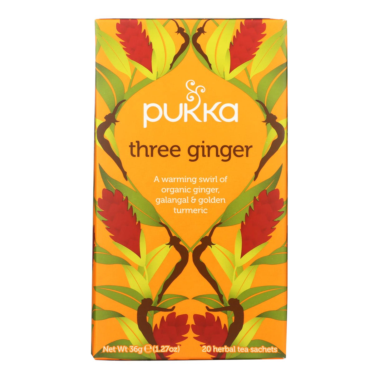Pukka Organic Two Three Ginger Tea - 4 Packs of 20 Tea Bags - Cozy Farm