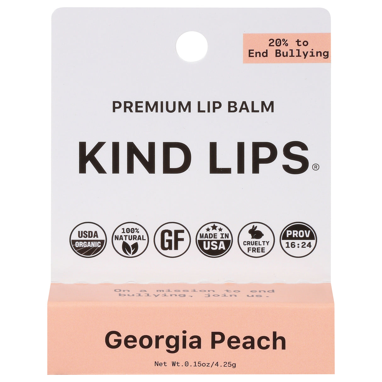 Kind Lips Organic Go Peach Lip Balm - 12 Pack, 0.15 Ounce - Cozy Farm