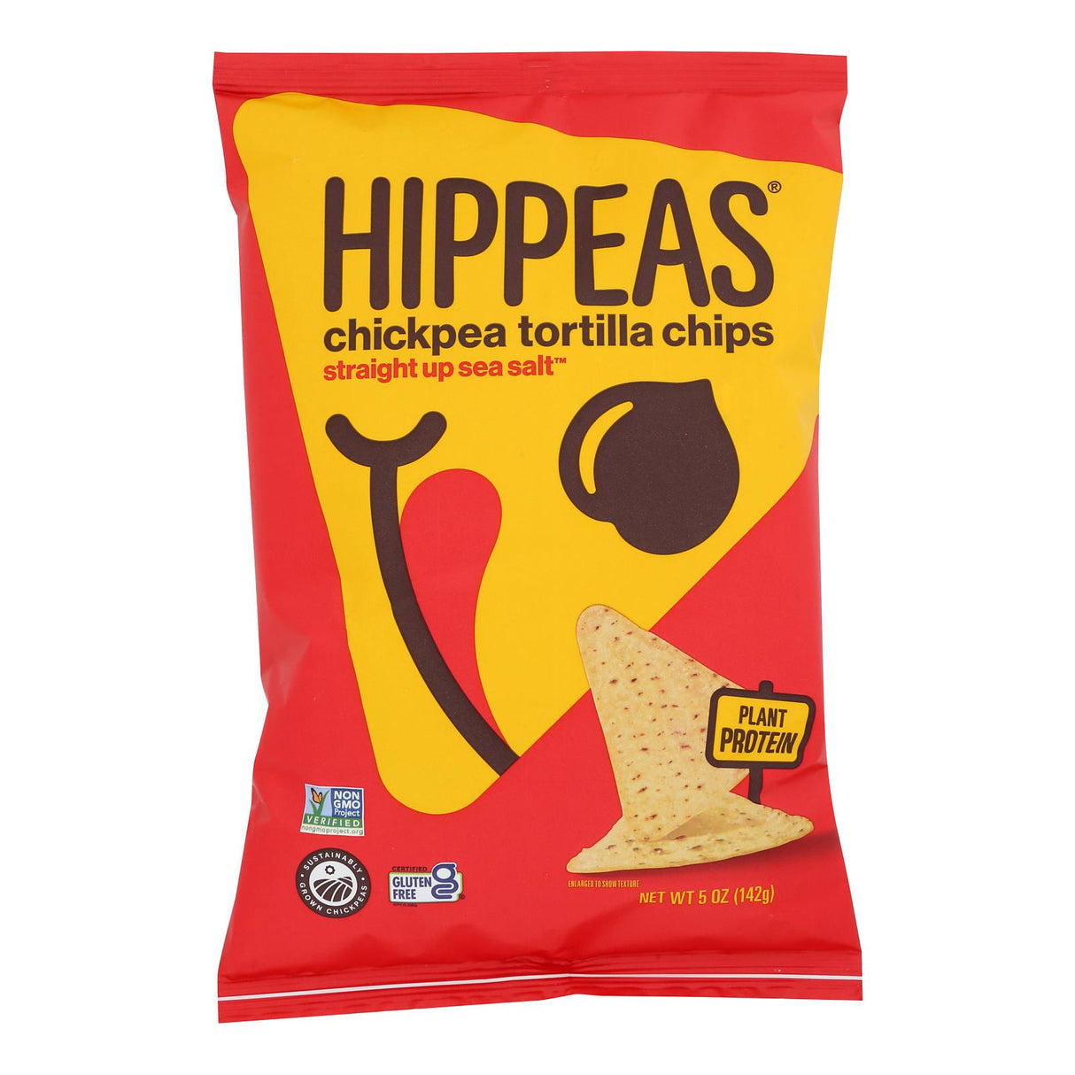 Hippeas Tortilla Chip Chickpea Sea Salt - 5 Oz - Case of 12 - Cozy Farm