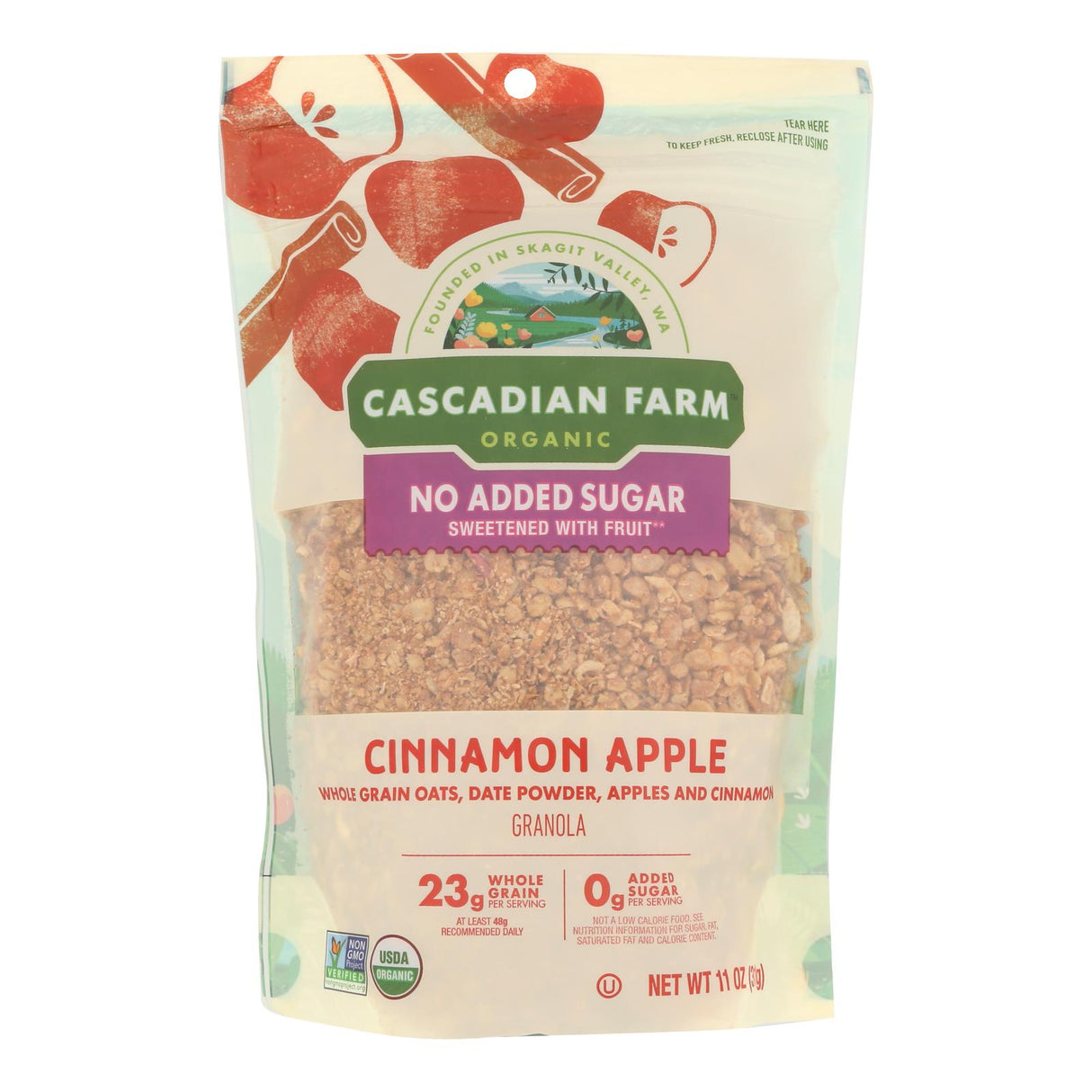 Cascadian Farm Organic Cinnamon Apple Granola - 11 Oz. Bag (Case of 4) - Cozy Farm