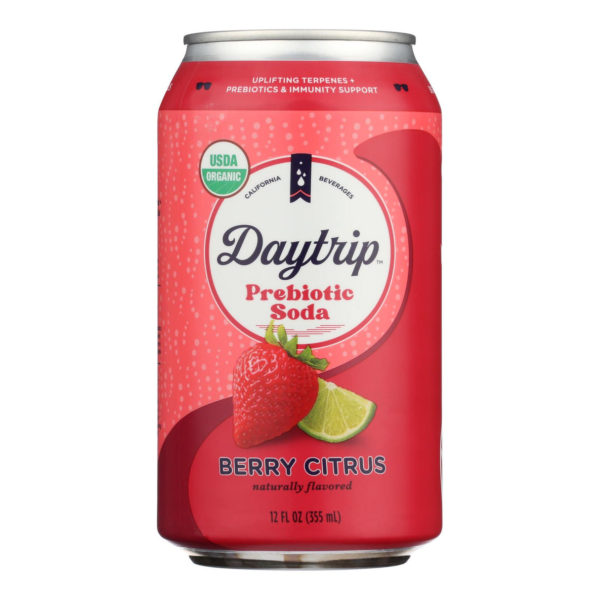 Daytrip Beverages Organic Prebiotic Berry Citrus Soda - Case of 12, 12 Fl Oz Cans - Cozy Farm