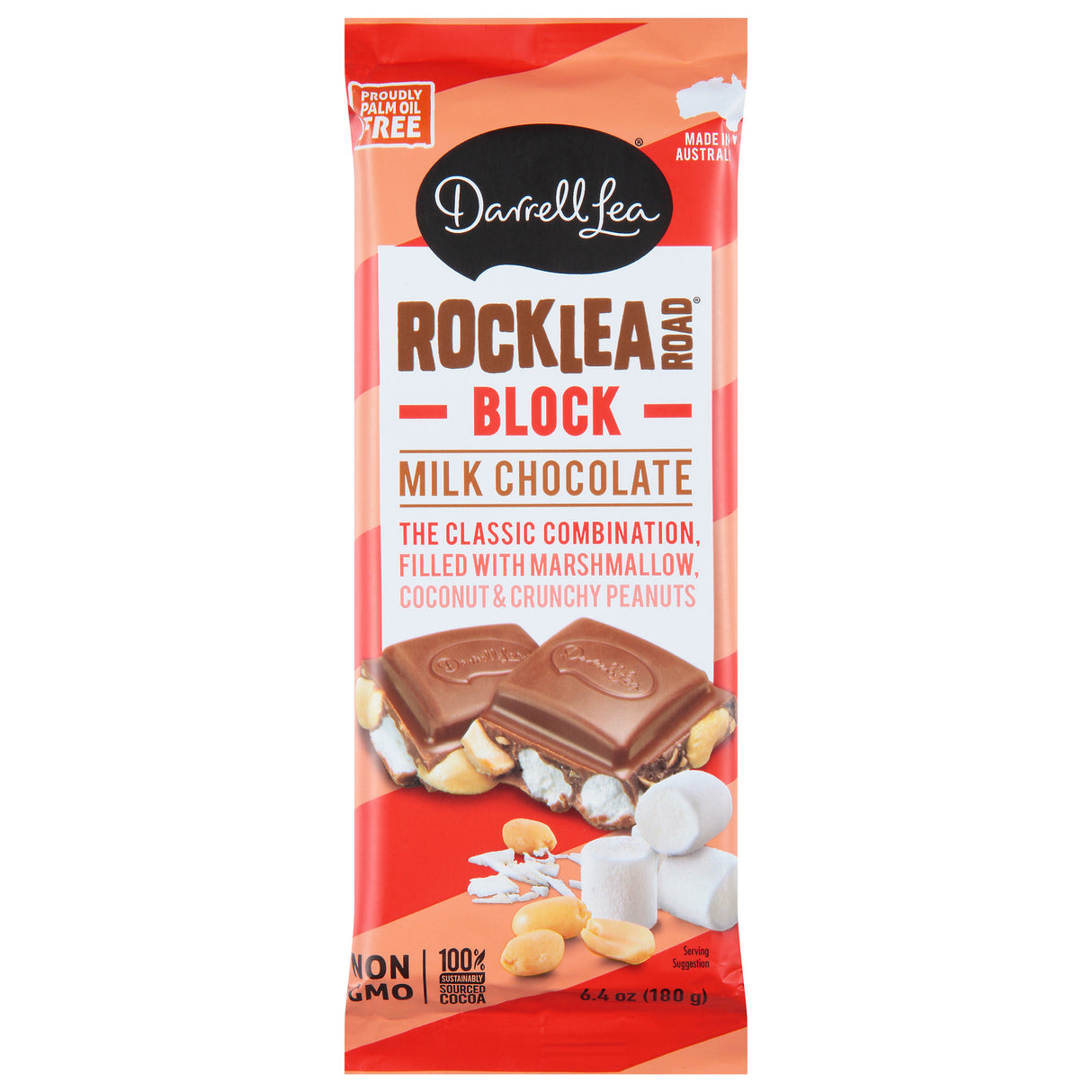 Darrell Lea Milk Chocolate Rocky Road, 6.4 oz, Case of 12 - Cozy Farm