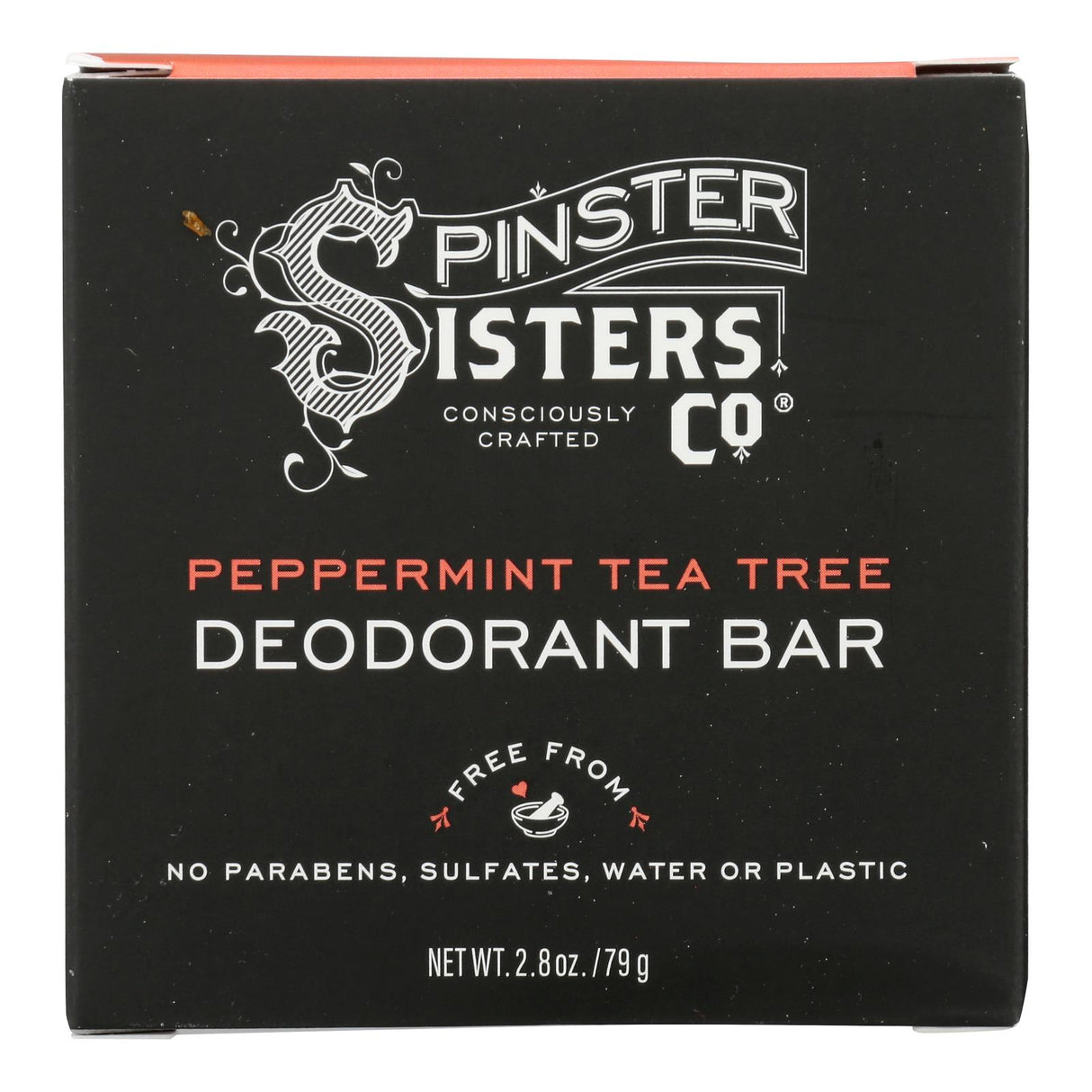 Spinster Sisters Peppermint Tea Tree Deodorant Bar - 2.8 Ounce Bar - Cozy Farm